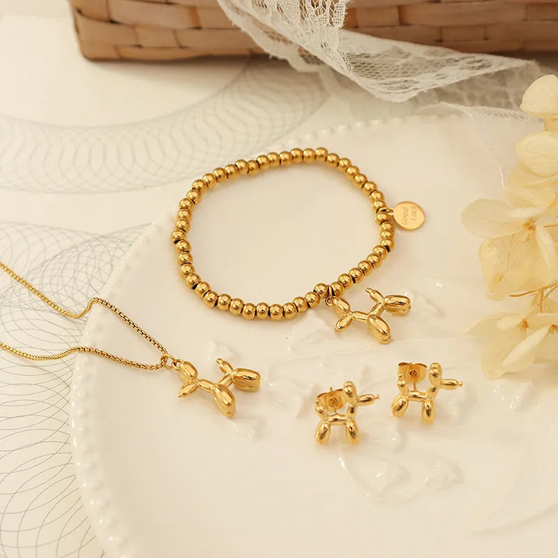 Whimsical Gold-Tone Animal-Shaped Stud Earrings, A Charming Addition to Any Outfit