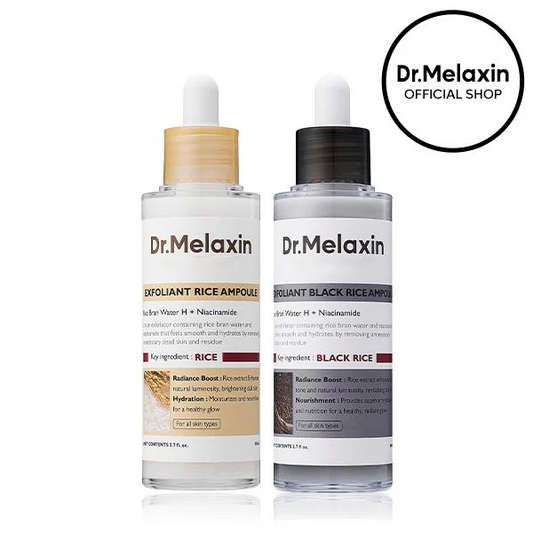 AQA Glow Rice Ampoule Duo - Serums for Brightening, Exfoliating, and Moisturizing - Suitable for All Skin Types